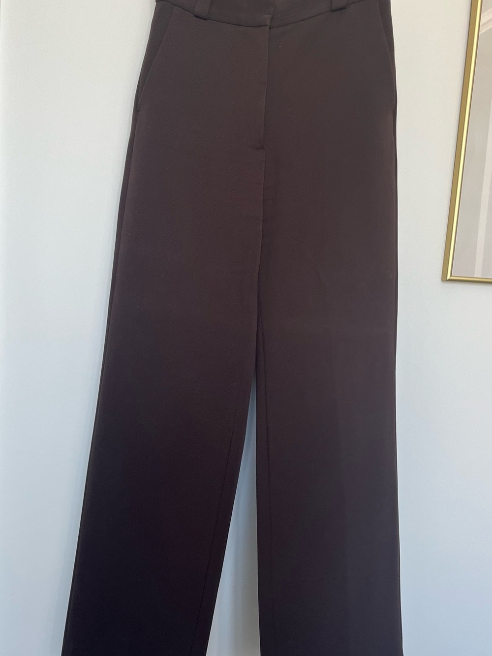 & Other Stories Dark Brown High-Waist Wide-Leg Pants